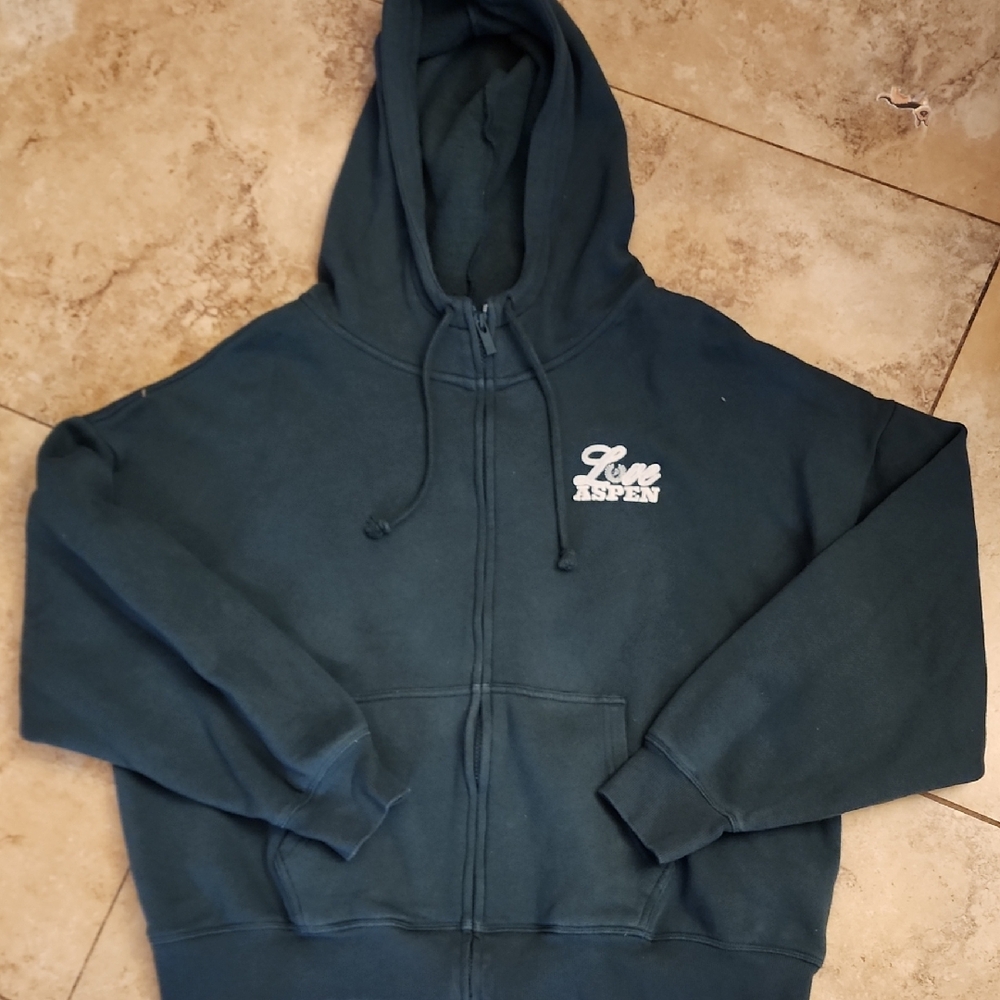 PINK Victoria's Secret Dark Teal Zip-Up Hoodie